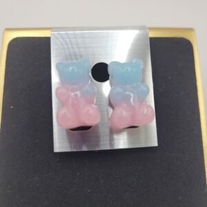 Blue and Pink Bear Earrings